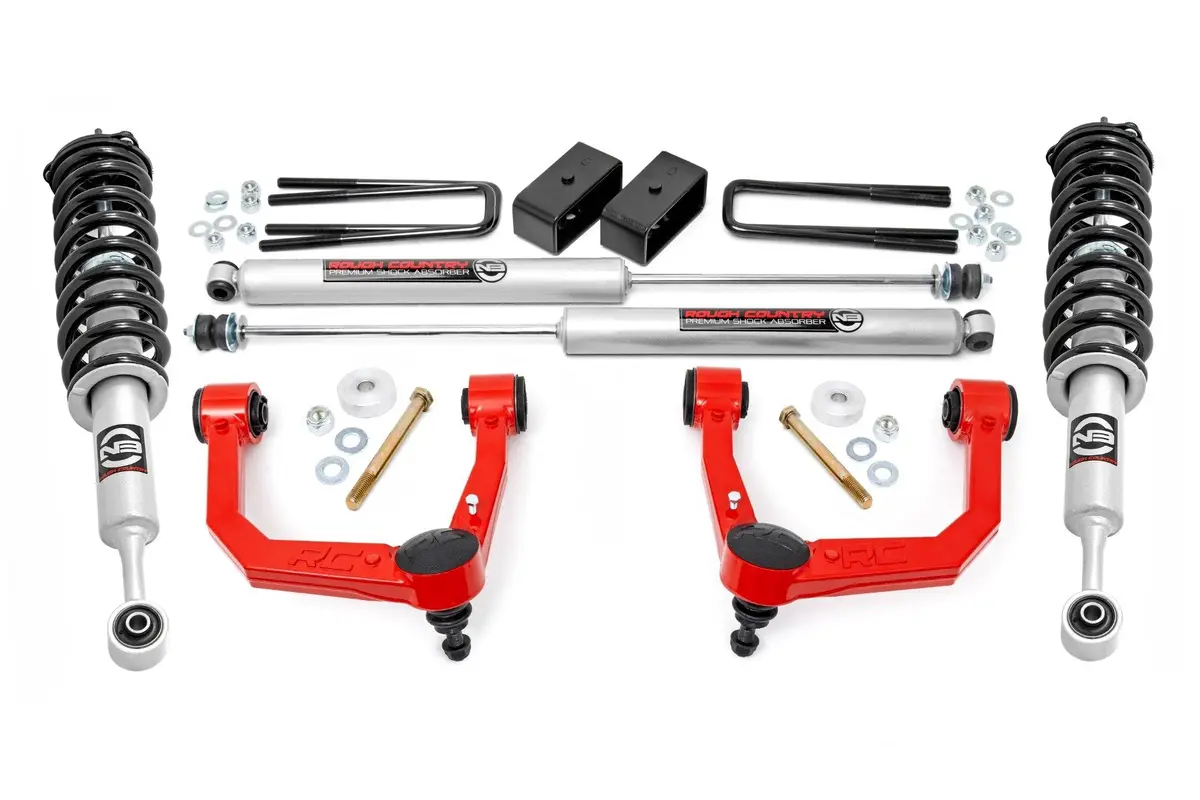 74231Red  -  3.5 Inch Lift Kit - Red Uca - N3 Struts - Toyota Tacoma 2Wd/4Wd (2005-2023) 1