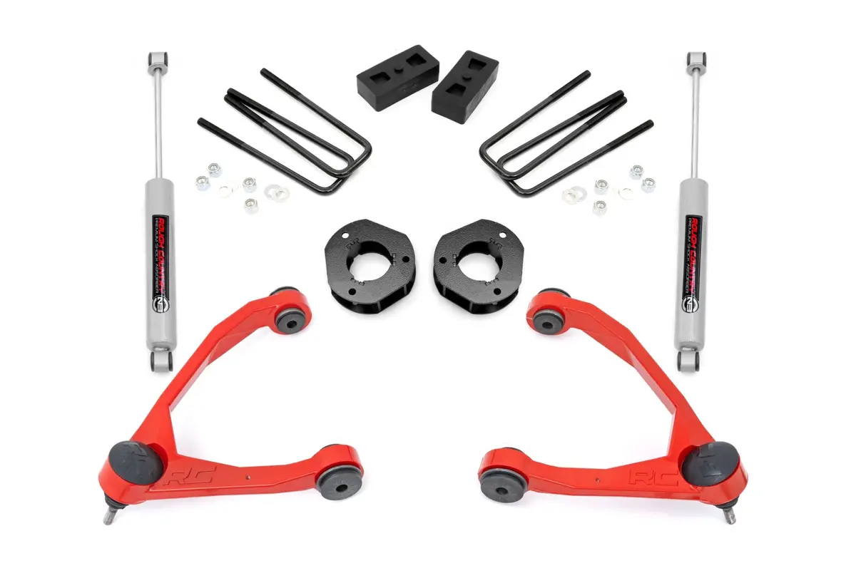 19831Red  -  3.5" Lift Kit - Forged Uca - Cast Steel - Chevy/Gmc 1500 (07-16) 1