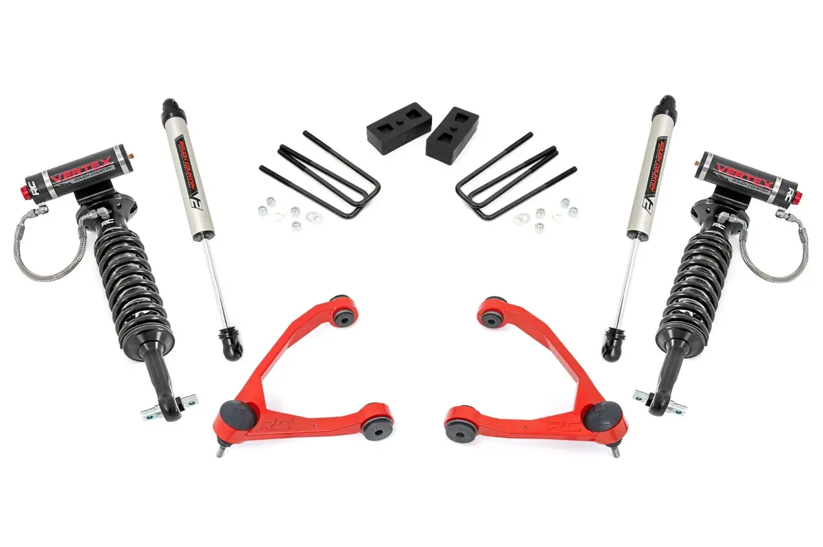 19857Red  -  3.5" Lift Kit - Forged Uca - Cast Steel - Vertex/V2 - Chevy/Gmc 1500 (07-13) 1