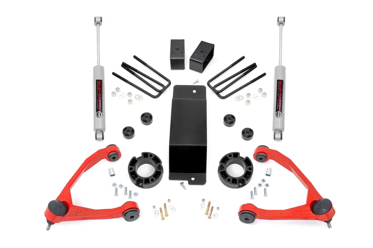 19431Ared  -  3.5 Inch Lift Kit - Alum/Cast Steel - Chevy/Gmc 1500 (07-16) 1
