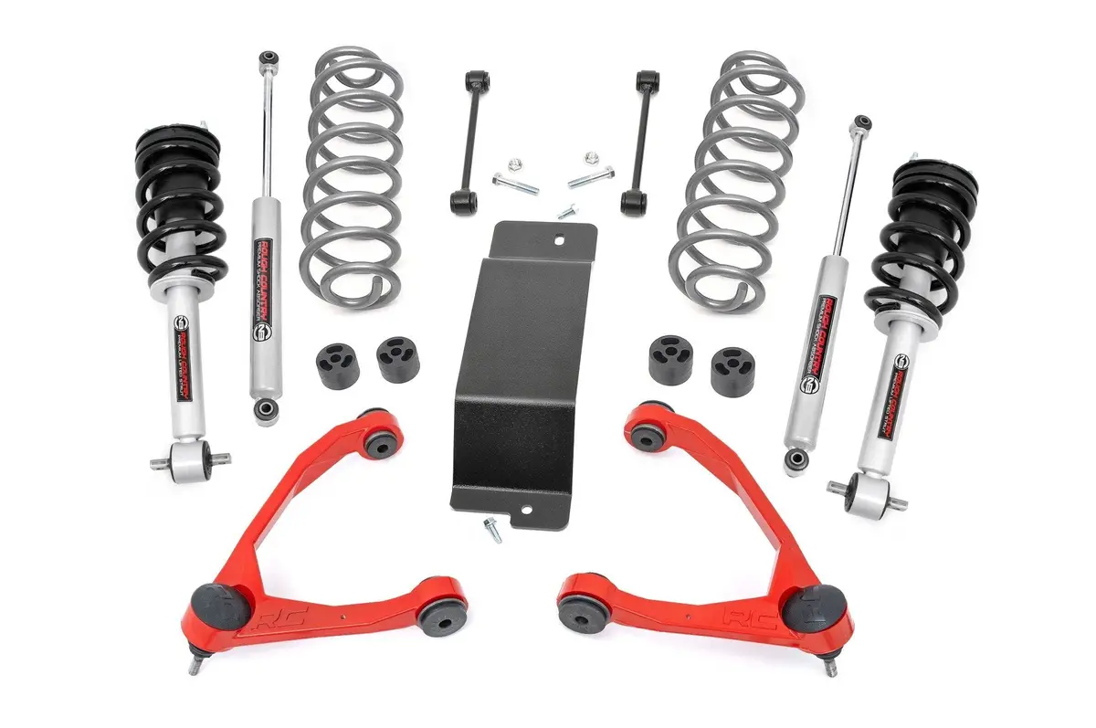 19332Red  -  3.5 Inch Lift Kit - N3 Struts - Forged Ucas Red - Chevy/Gmc Suv 1500 (07-20) 1