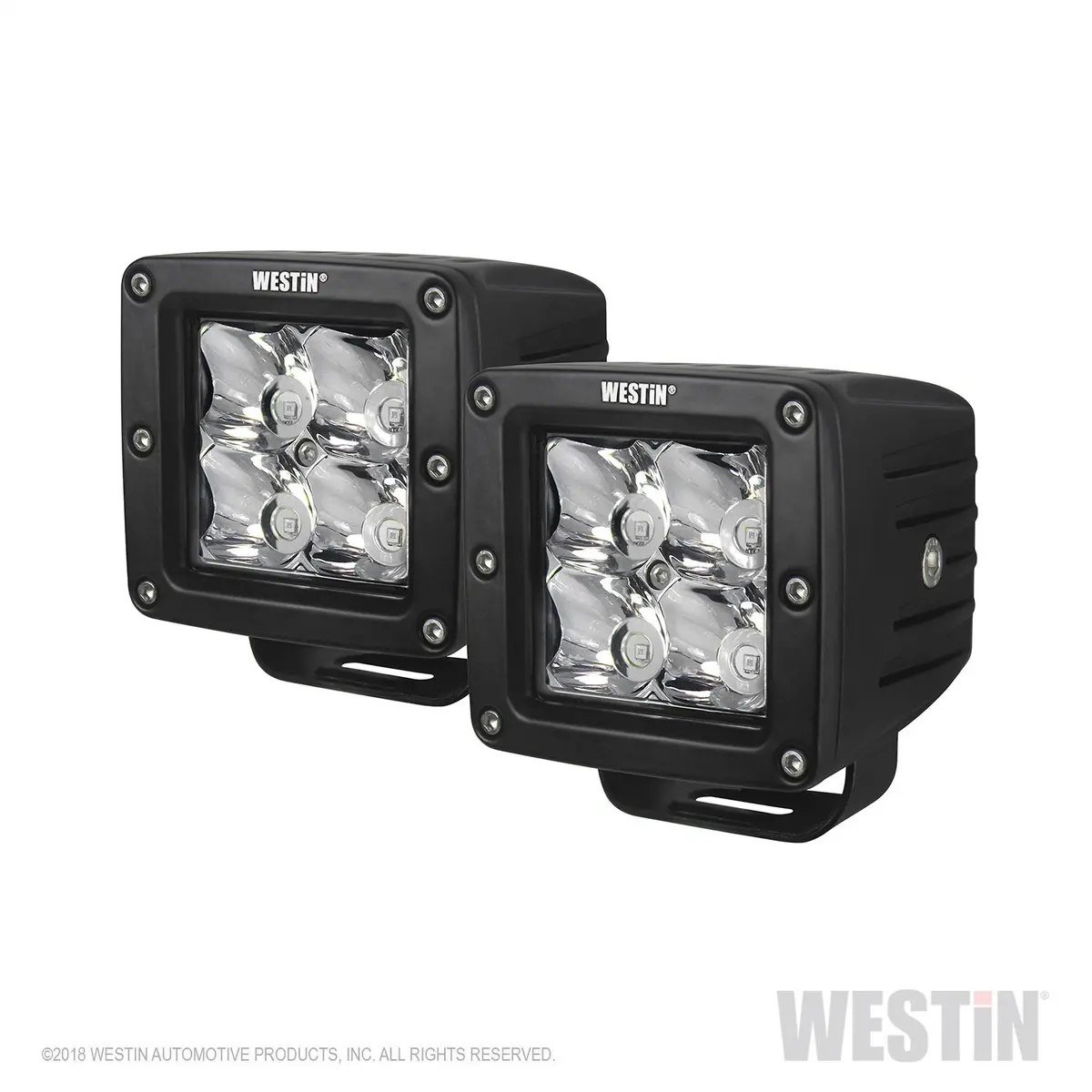 09-12200B-Pr  -  Hyperq Led Auxiliary Light; Pair; 3.2 X 3 In. 5W Cree Flood Beam; 1