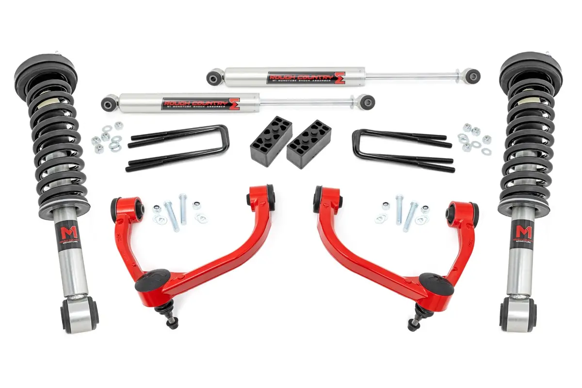 54440Red - 3 Inch Lift Kit - M1 Struts - Ford F-150 4Wd (2009-2013) 1