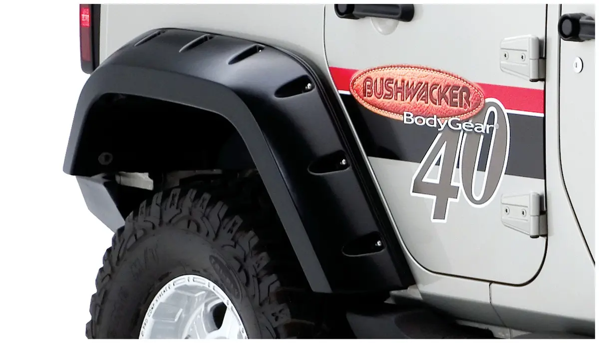 10044-02  -  Max Coverage Pocket/Rivet Style Fender Flares Black Smooth Finish 2-Piece Rear 1