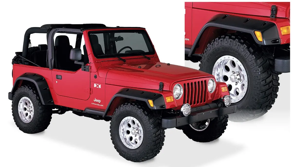10908-07  -  Pocket/Rivet Style Fender Flares Black Textured Finish 4-Piece Set 1