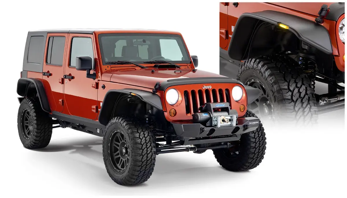 10918-07  -  Flat Style Fender Flares Black Textured Finish 4-Piece Set 1