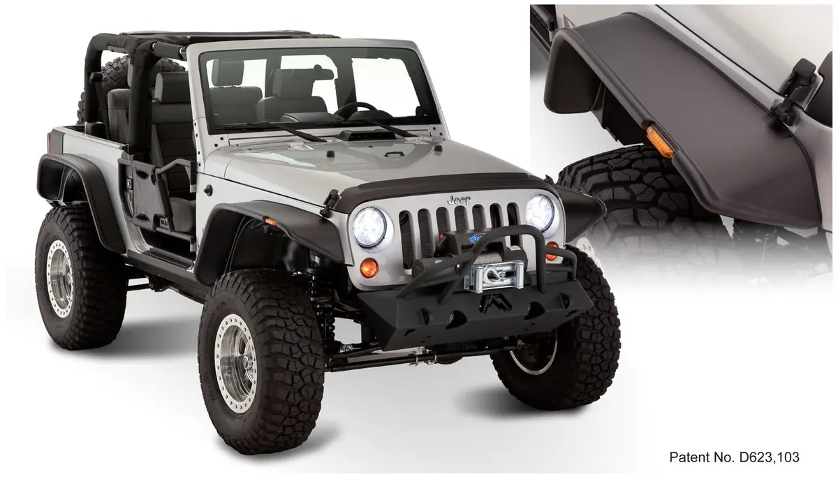 10919-07  -  Flat Style Fender Flares Black Textured Finish 4-Piece Set 1