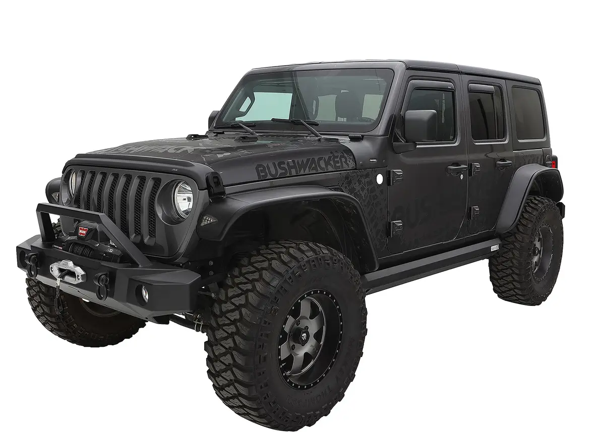 10923-07  -  Flat Style Fender Flares Black Textured Finish 4-Piece Set 1