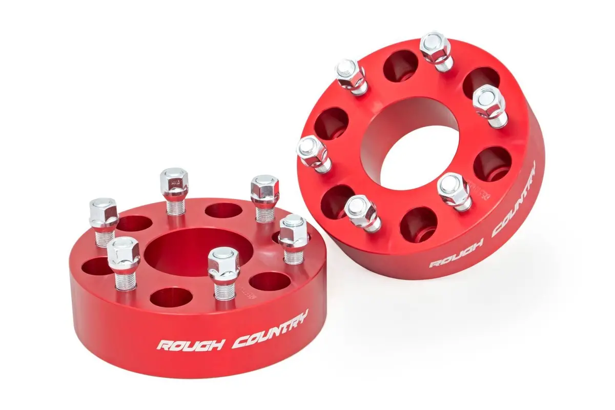 1101Red  -  2 Inch Wheel Spacers - 6X5.5 - Red - Chevy/Gmc 1500 Truck & Suv 1