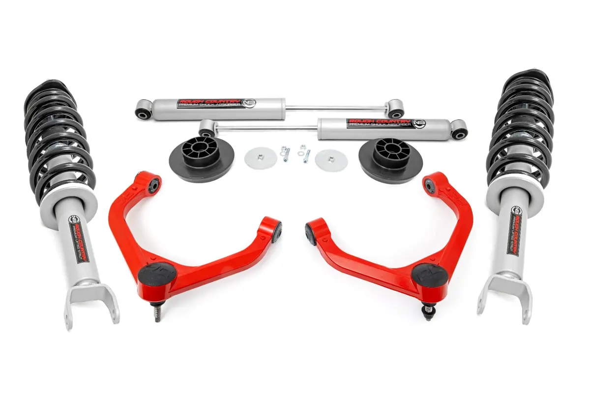 31231Red  -  3 Inch Lift Kit - N3 Struts/Shocks - Ram 1500 4Wd (2012-2018 & Classic) 1
