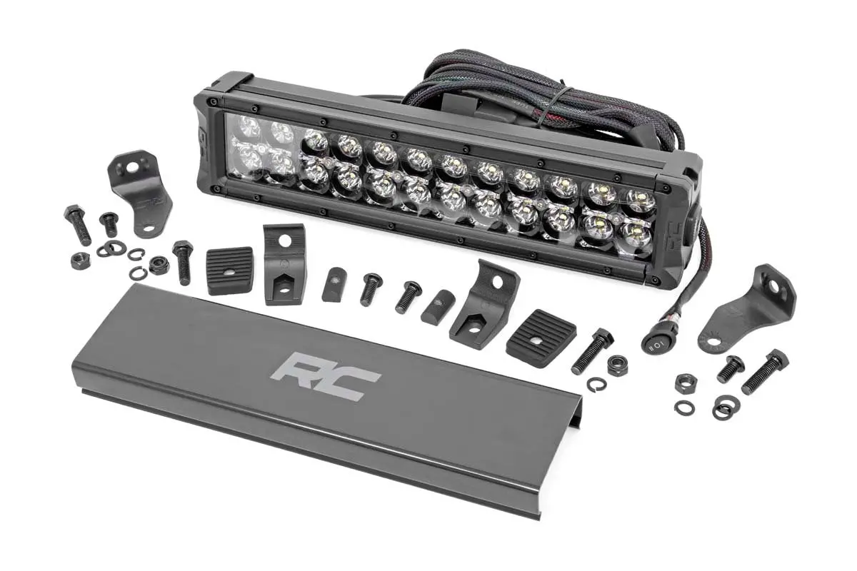 70912Bd  -  12 Inch Black Series Led Light Bar - Dual Row - White Drl 1