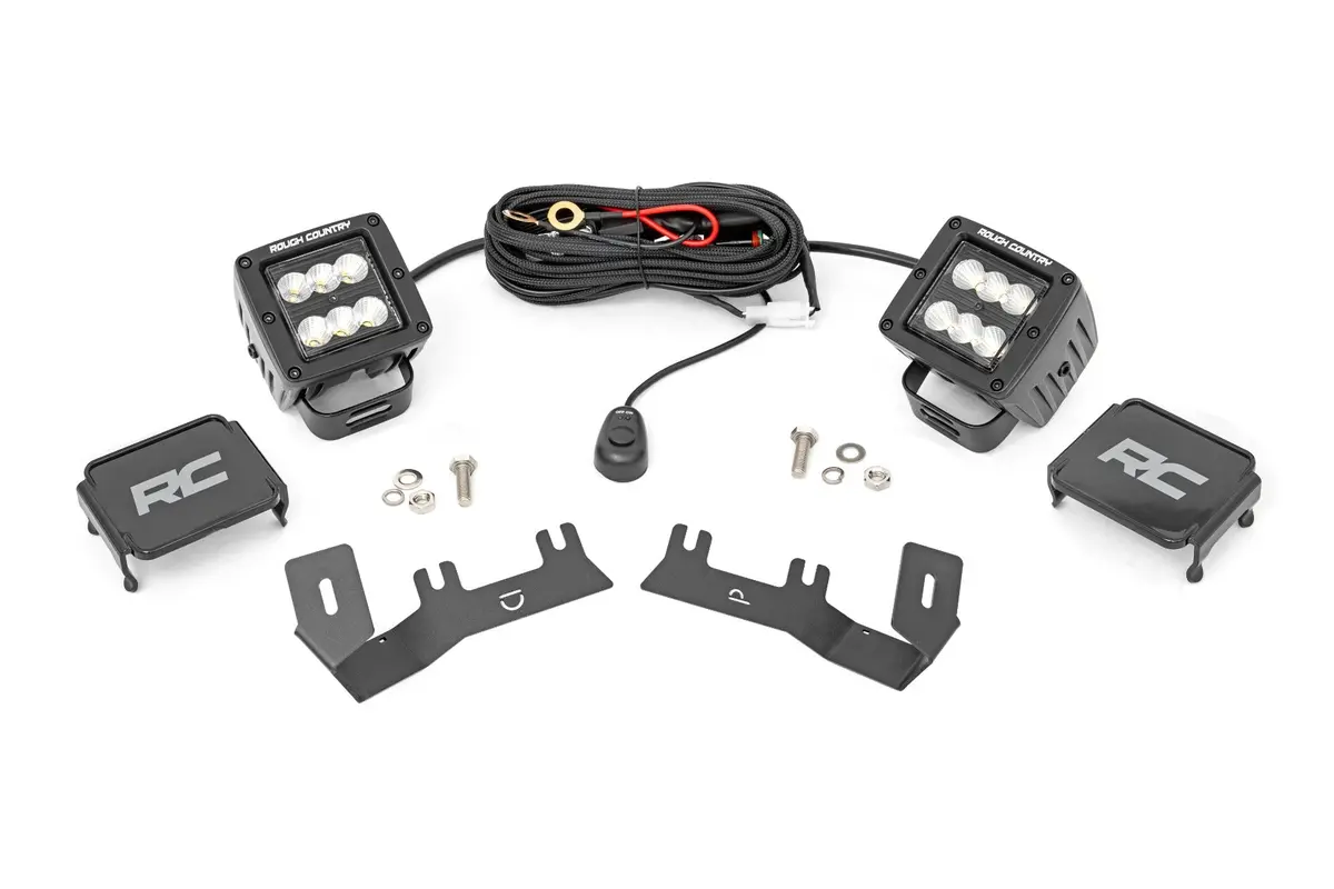 71053  -  Led Ditch Light Kit - 2In Black Pair - Flood - Chevy/Gmc 1500 (14-18 & Classic) 1