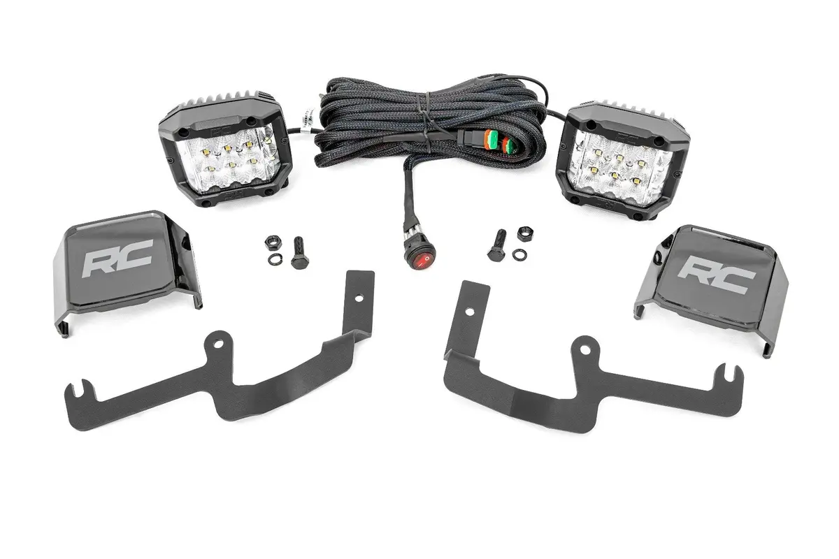 70845  -  Led Light Kit - Ditch Mount -  3" Osram - Wide - Chevy Silverado 1500 (19-24) 1