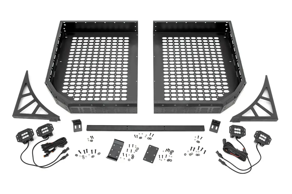 93057  -  Cargo Rack - Dual 2" Black Led Pairs - Flush Mount - Polaris Ranger Xp 1000 1