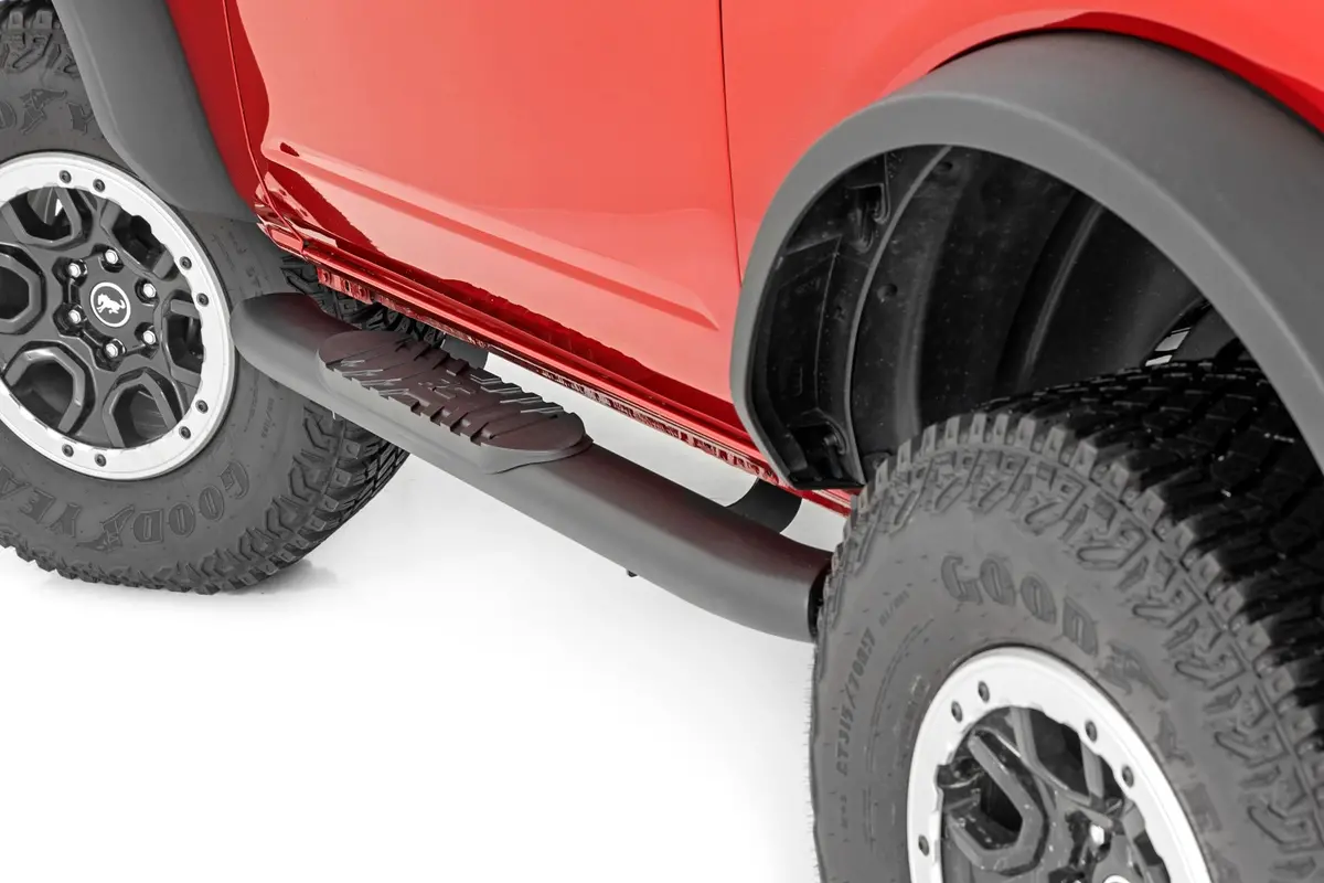 21012  -  Oval Nerf Steps - 2-Door - Black - Ford Bronco (2 Door) 4Wd (2021-2025) 1