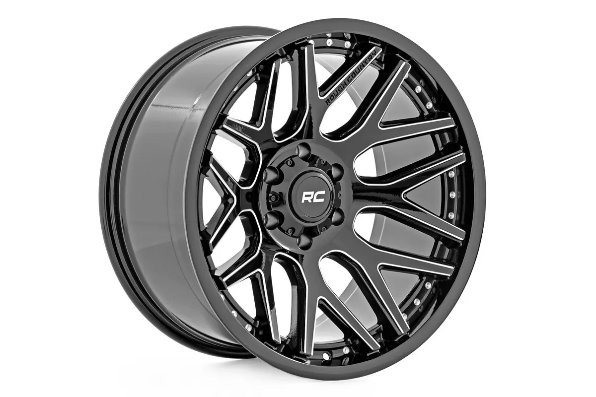 95201012M  -  Rough Country 95 Series Wheel/Machined One-Piece/Gloss Black/20X10/6X5.5/-25Mm 1