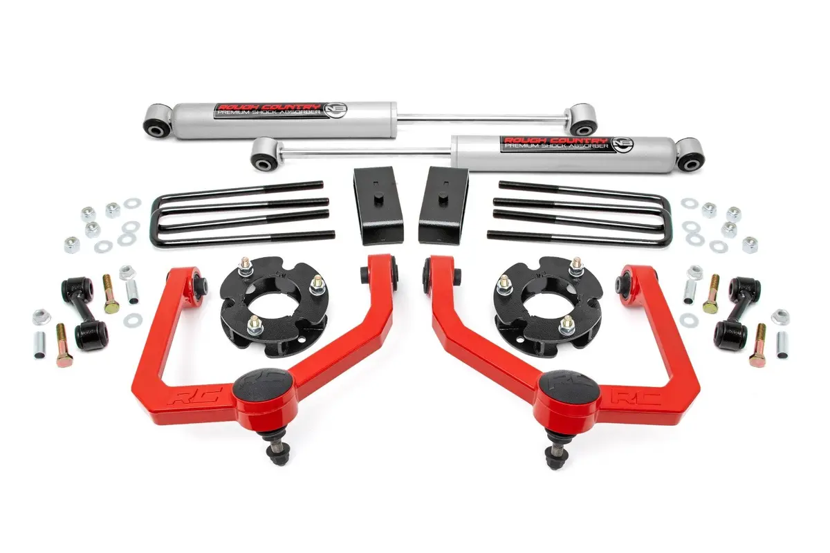 83430Red  -  3 Inch Lift Kit - N3 Shocks - Nissan Titan 2Wd/4Wd (2004-2024) 1