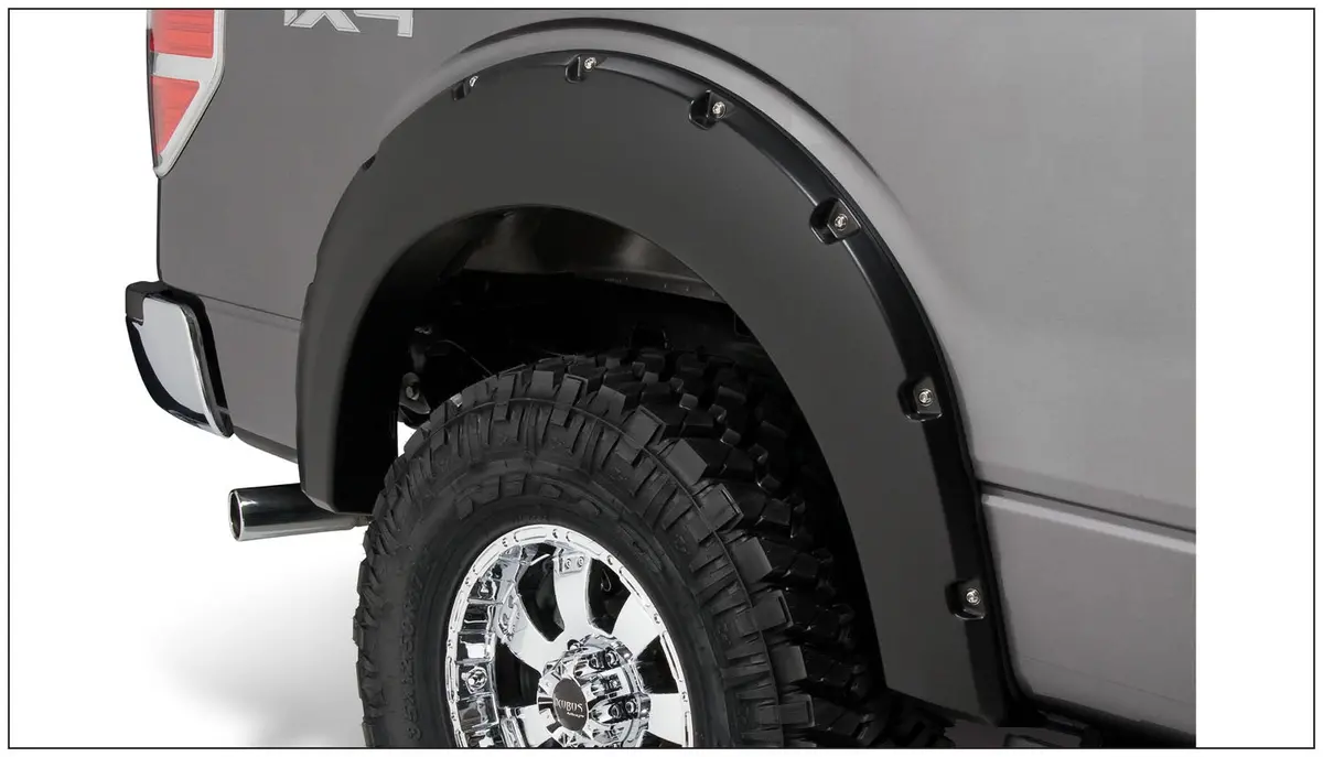20080-02  -  Pocket/Rivet Style Fender Flares Black Smooth Finish 2-Piece Rear 1