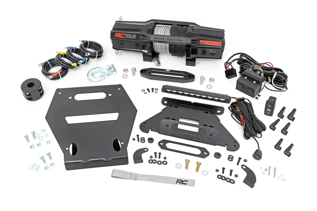 92064  -  Led Light - Winch Mount - Rs6500s - 10" Black Slimline - Polaris Rzr Pro R 1