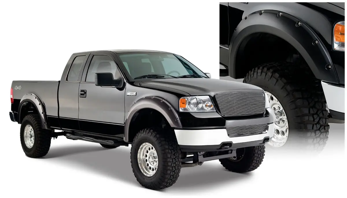 20916-02  -  Pocket/Rivet Style Fender Flares Black Smooth Finish 4-Piece Set 1