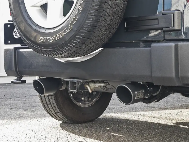 Afe Rebel Series 2.5In 409 Ss Cat-Back Exhaust W/ Black Tips 2007+ Jeep Wrangler (Jk) V6 3.6L/3.8L 2