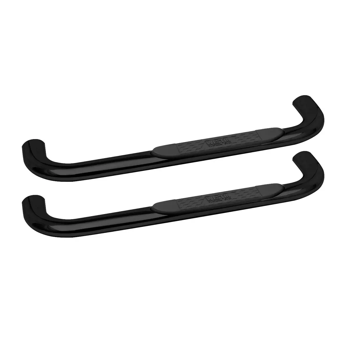 21-3545  -  Platinum 4 Oval Nerf Step Bars; Black; Steel; Mount Kit Included; Rocker Mount; 1