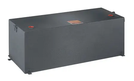 210982S  -  98 Gal Cap Rectangular 54X22.5X19.25 Gloss Black Steel W/Lockable Cap 1