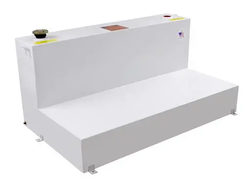 211101S  -  100 Gal Cap L-Shaped 60X31x25 White Steel W/Lockable Cap 1
