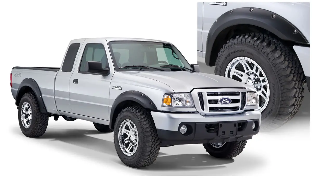 21915-02  -  Pocket/Rivet Style Fender Flares Black Smooth Finish 4-Piece Set 1