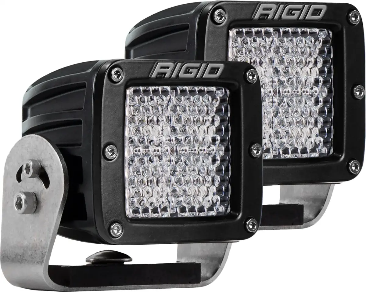 D-Series Pro Led Light, Diffused Lens, Heavy Duty, Black Housing, Pair 1
