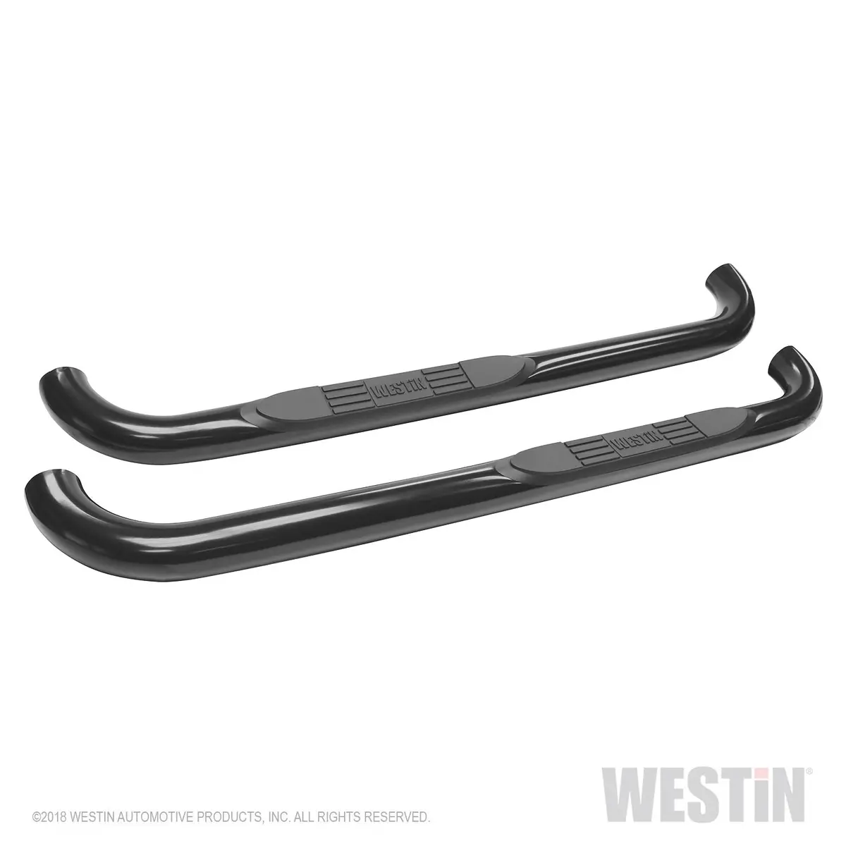 23-3925  -  E-Series 3 Round Nerf Step Bars; Black; Steel; Mount Kit Included; Rocker Mount; 1