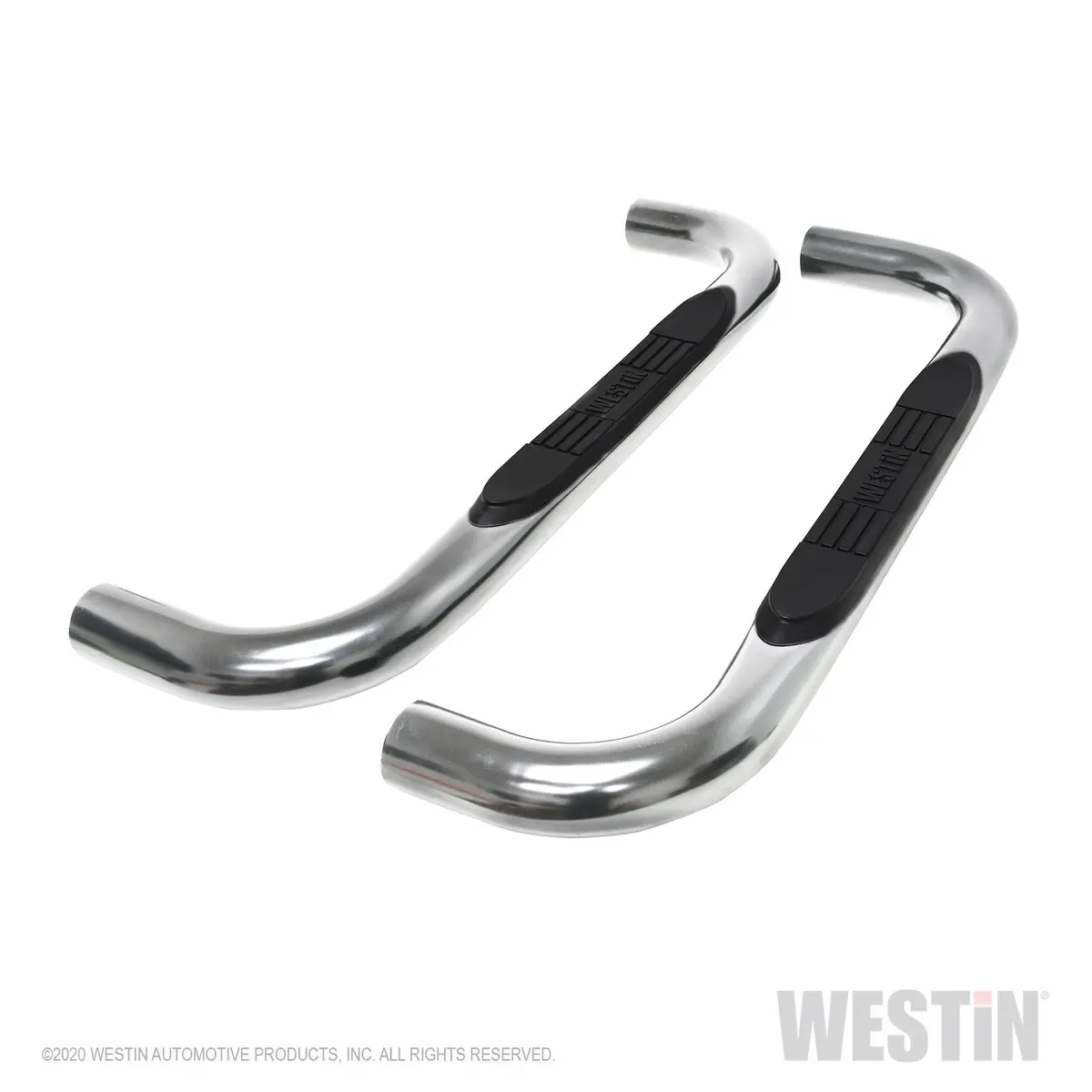 23-4110  -  E-Series 3 Round Nerf Step Bars; Stainless Steel; 1