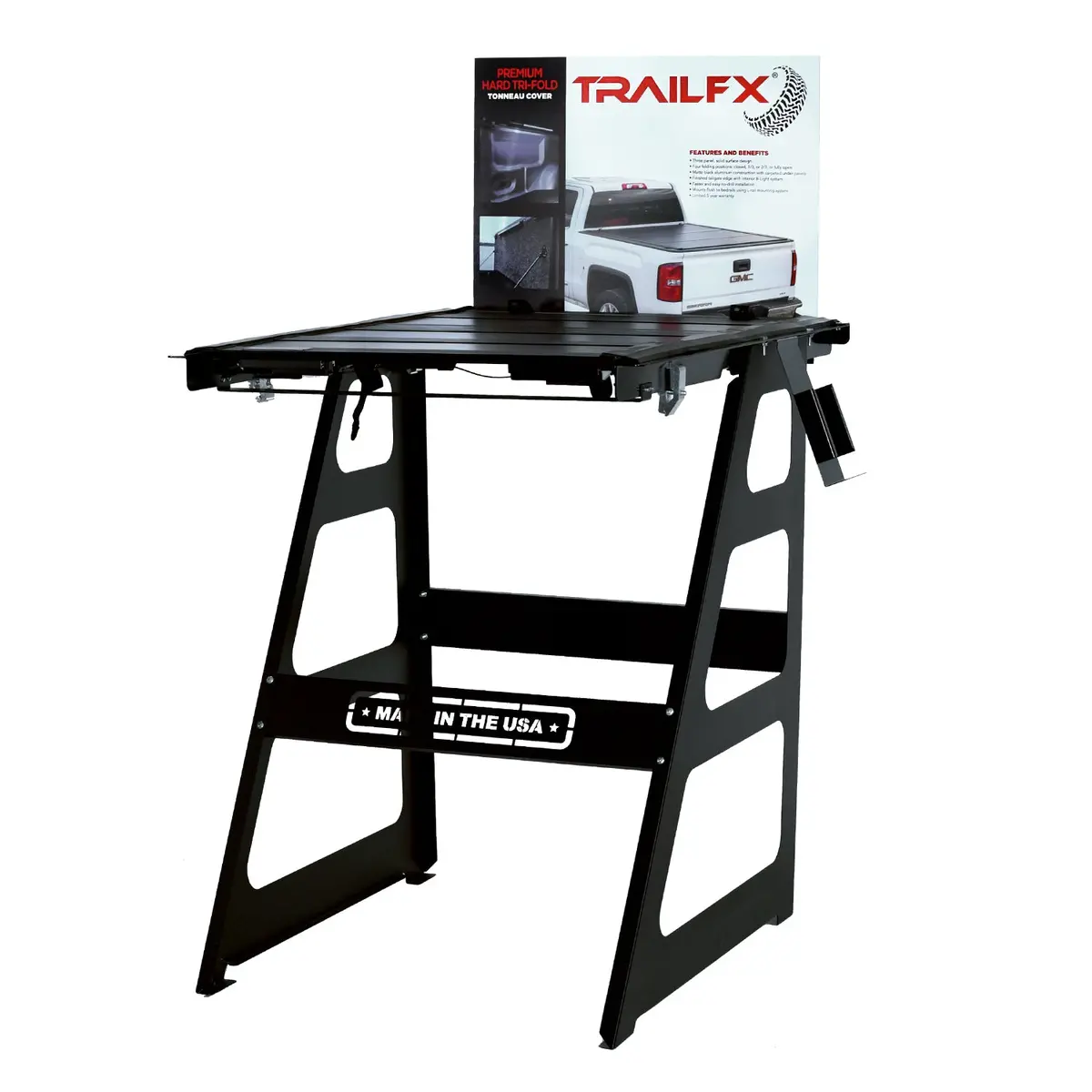 9702 - Sample Display Stand For Premium Hard Tri Fold Covers 2