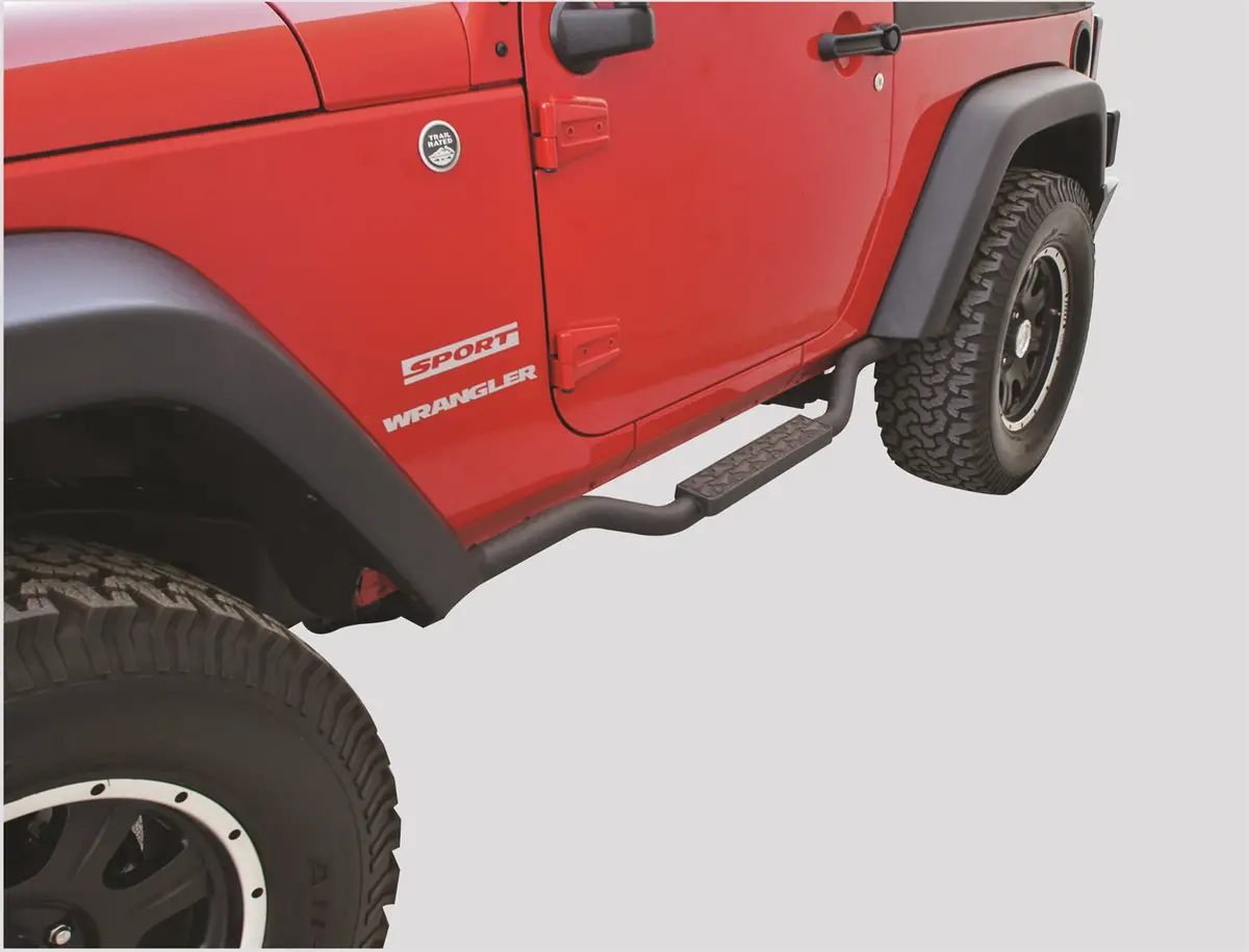 26627  -  Side Bar (Pr) Drop Step Slimline 2-Inch Bar, Jeep Jk 2Dr 07-15, Black Textured 1