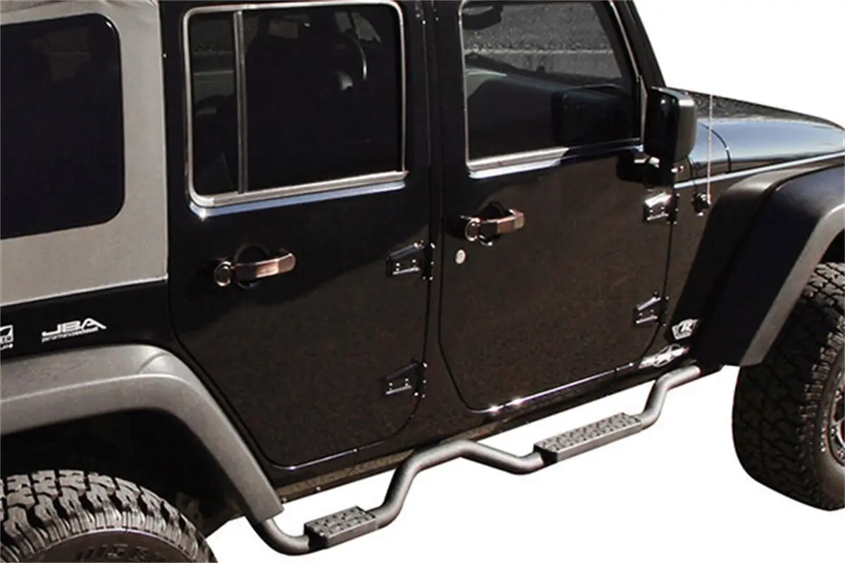 26628  -  Side Bar (Pr) Drop Step Slimline 2-Inch Bar, Jeep Jk 4Dr 07-15, Black Textured 1