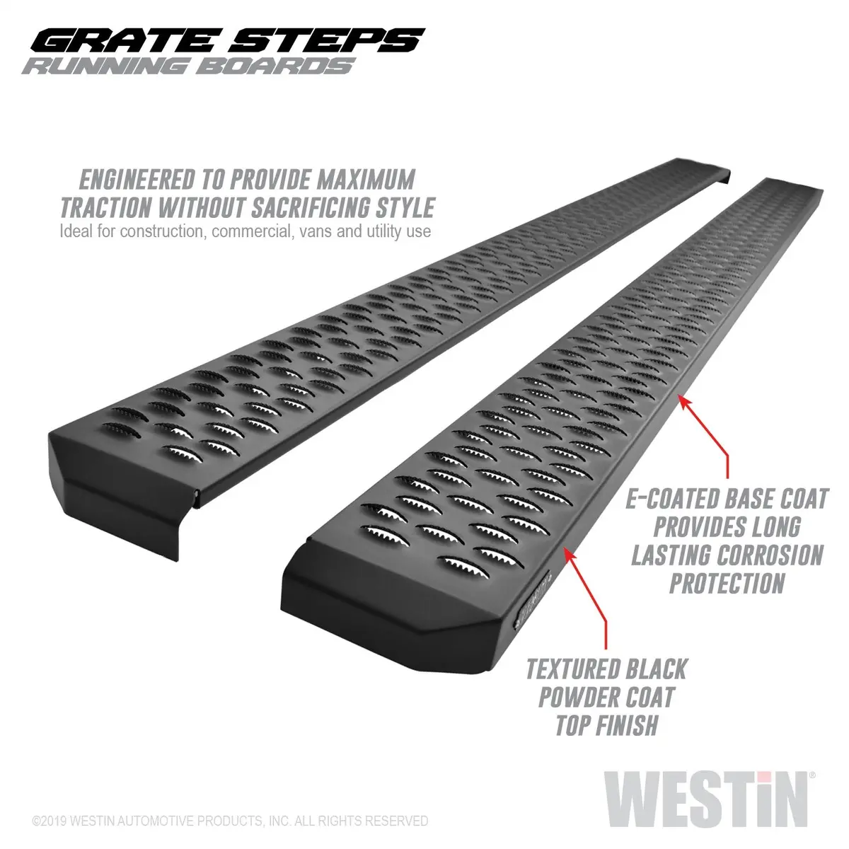 27-74745  -  Grate Steps Running Boards; Textured Black; 90 In.; Mount Kit Not Included; 1
