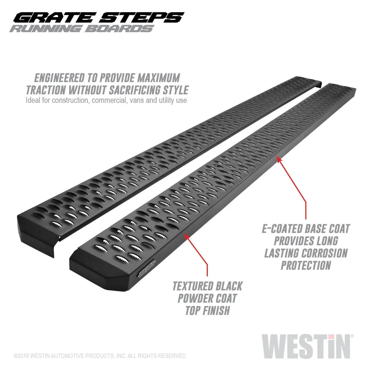 27-74755  -  Grate Steps Running Boards; Textured Black; 86 In.; Mount Kit Not Included; 1