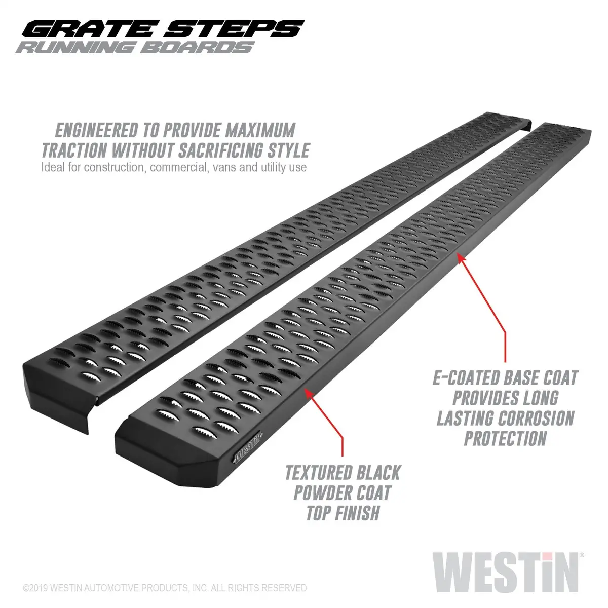27-74765  -  Grate Steps Running Boards; Textured Black; 83 In.; Mount Kit Not Included; 1