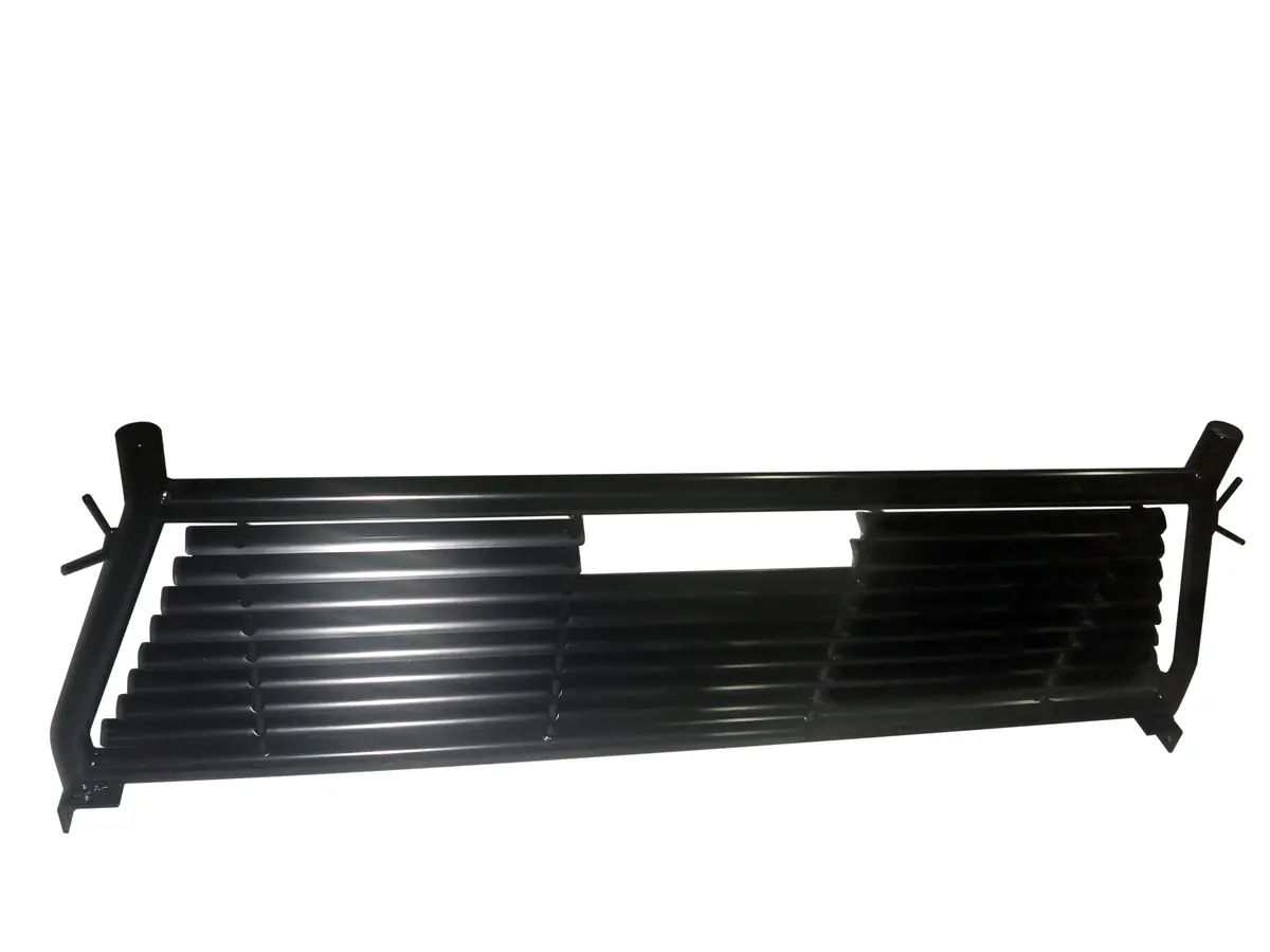 H0004b  -  Round Tube Louver Without Rear Cab Window Cut Out Powder Coated Black Steel 1