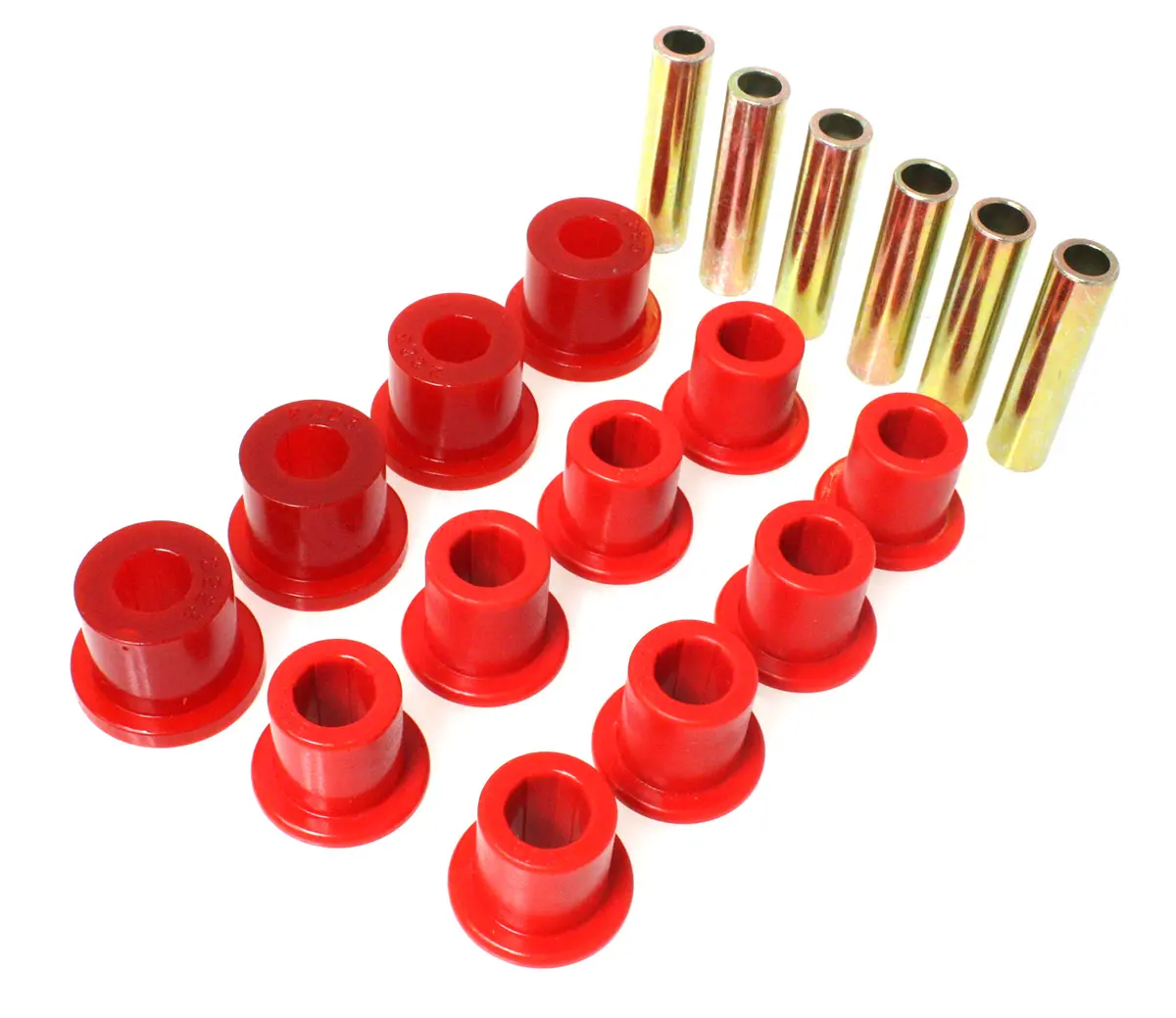 2.2107R  -  Leaf Spring Bushing Set; Red; Front; Performance Polyurethane; 1