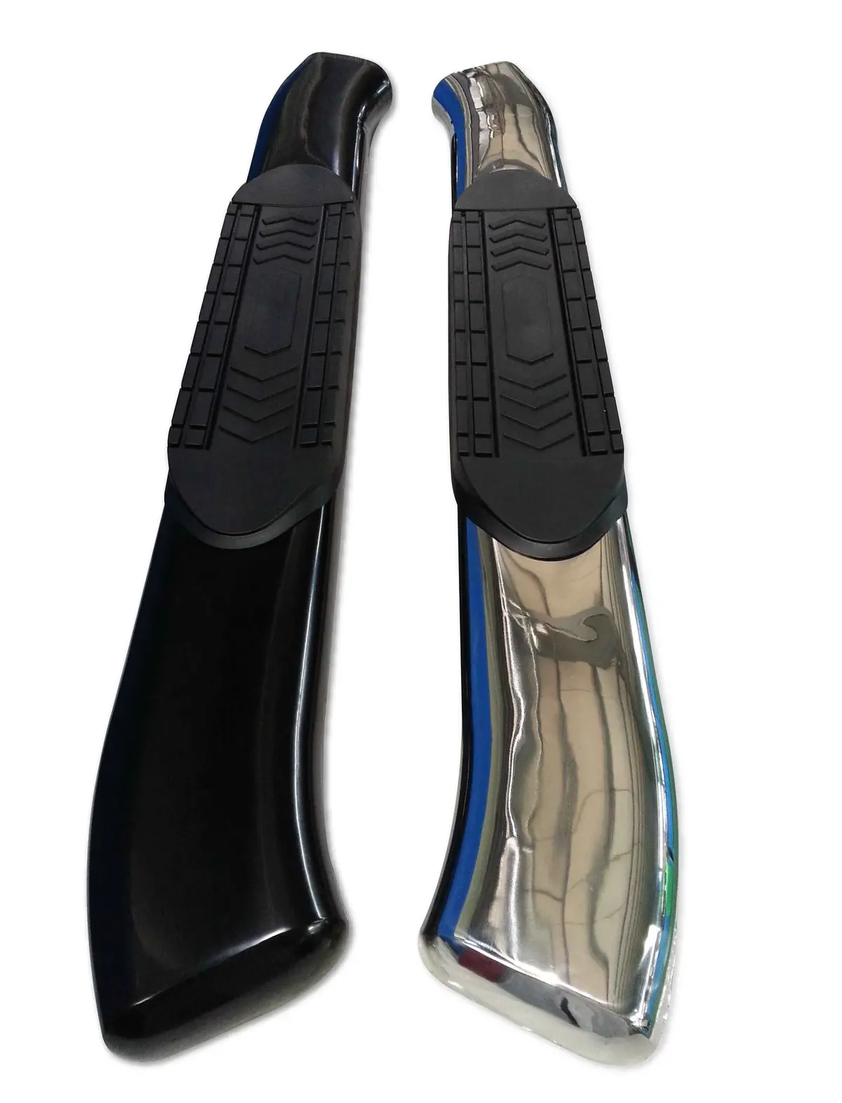 G5007  -  Sample Of 6 In Oval Bent Pol Stain Steel And Black Side Bars And Display Rack 1