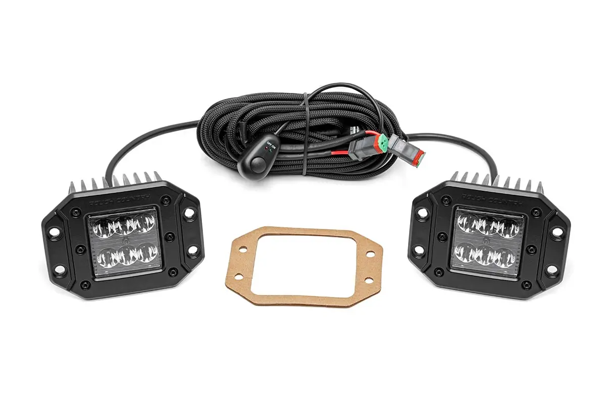 70803Bl  -  2 Inch Black Series Led Light Pods - Spot - Flush Mount 1