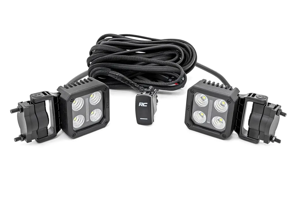 70802  -  Black Series Led Light Pair - 2 Inch - Flood - Swivel Mount 1