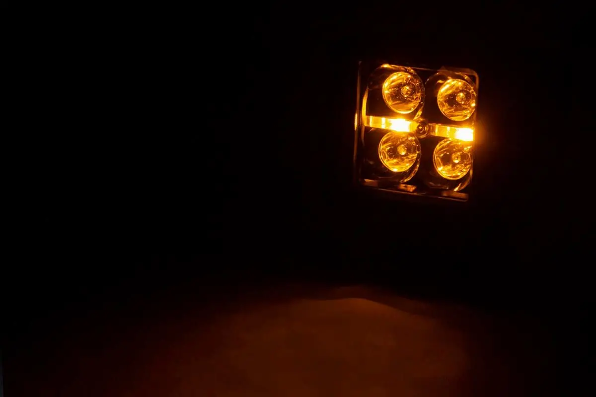 70903Blkdrla  -  2 Inch Black Series Led Light Pods - Spot - Square -  Amber Drl 1