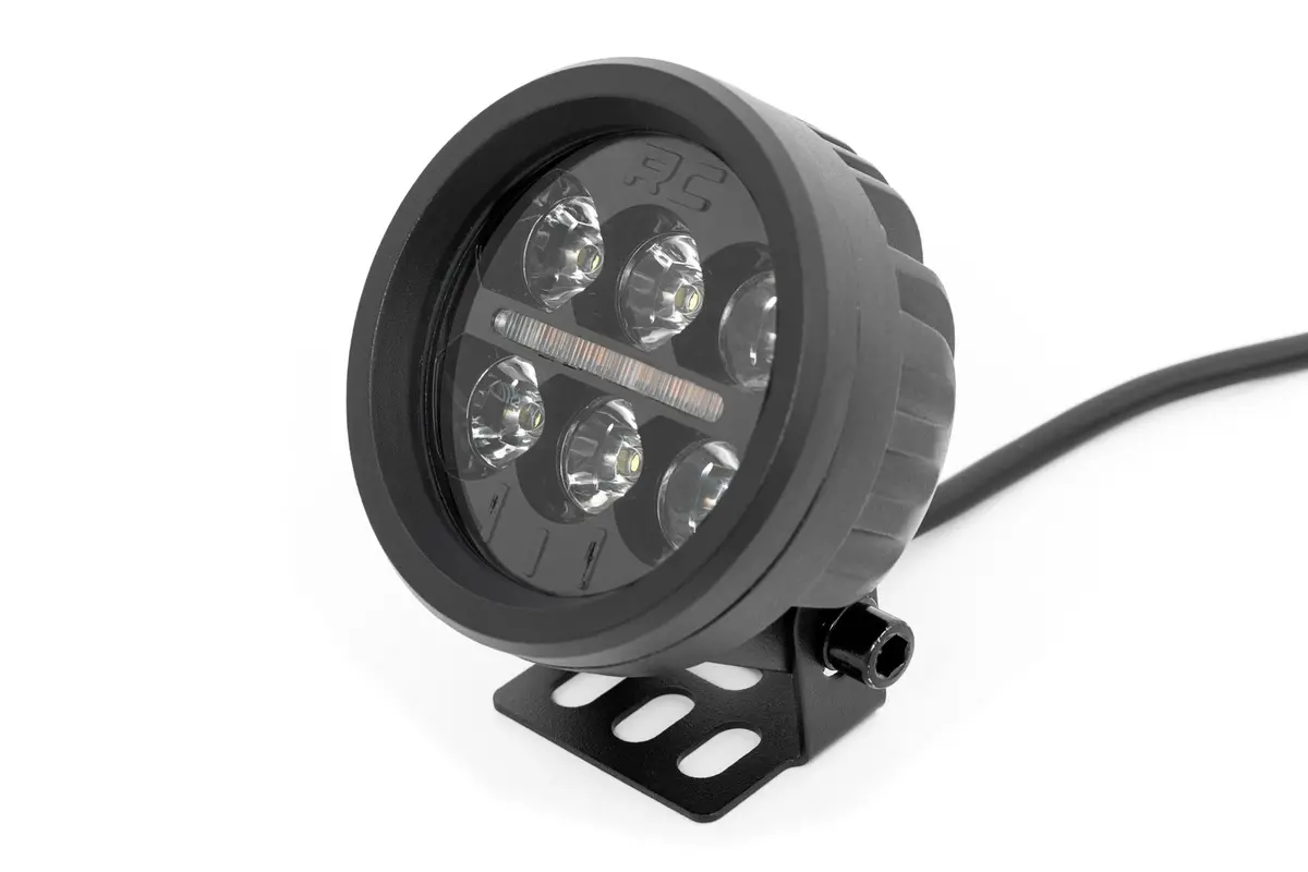 70900A  -  Black Series Round Led Light Pair - 3.5 Inch - Amber Drl 1