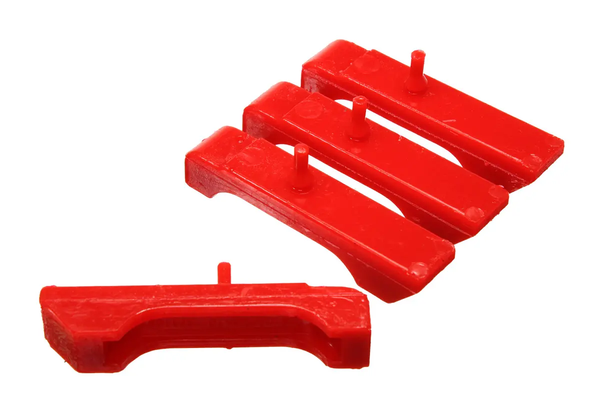 3.6117R  -  Radiator Isolator Pad Set; Red; Small Block 3 Row; 1