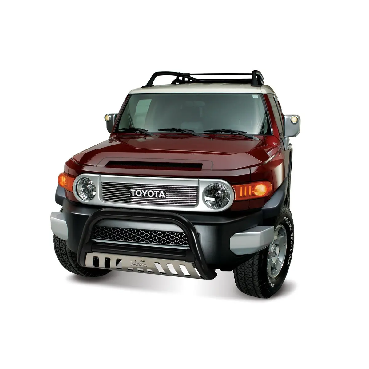 32-2215  -  Ultimate Bull Bar; 3 In. Dia.; Black Steel; W/Stainless Steel Skid Plate; 1