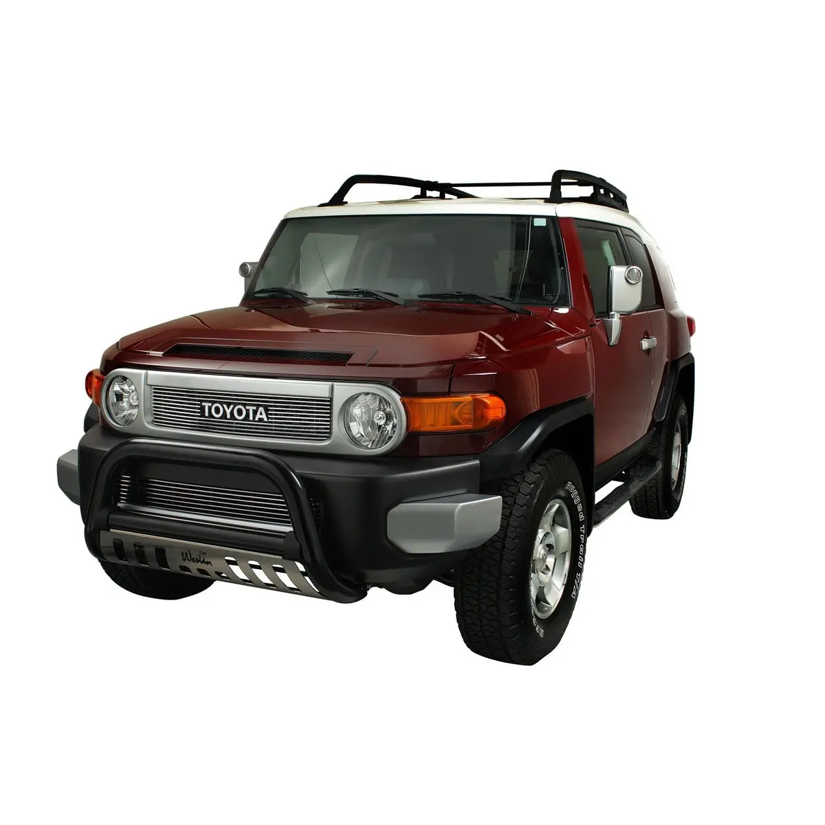 32-2215 - Ultimate Bull Bar; 3 In. Dia.; Black Steel; W/Stainless Steel Skid Plate; 2