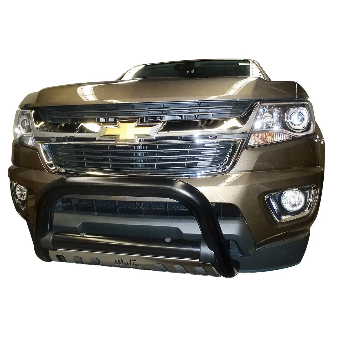 32-3645  -  Ultimate Bull Bar; 3 In. Dia.; Black Steel; W/Stainless Steel Skid Plate; 1