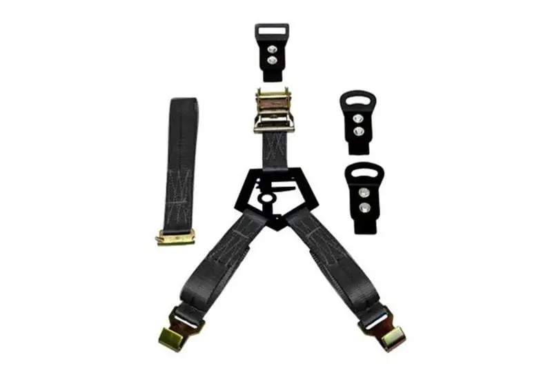 N-Fab Bed Mounted Rapid Tire Strap Universal - Gloss Black - Black Strap 1